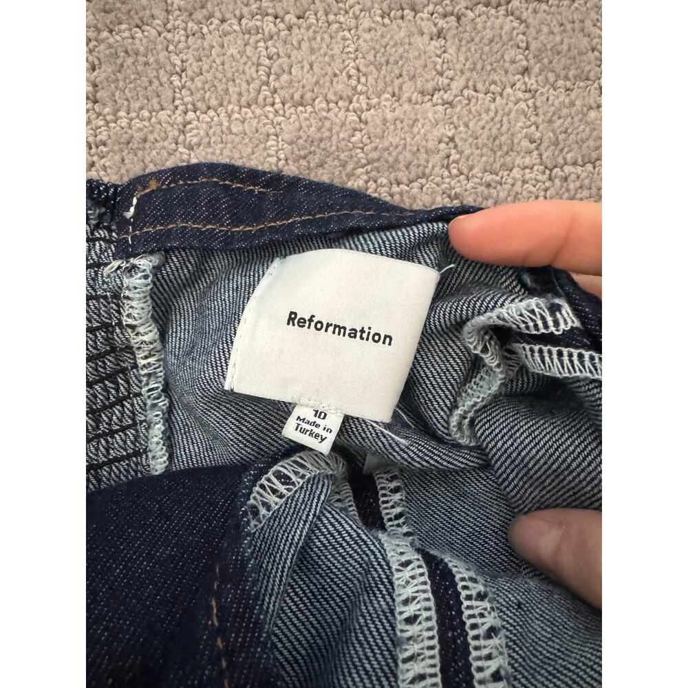 NWOT Reformation Tate Denim Top in Blue SZ 10 - Picture 5 of 7